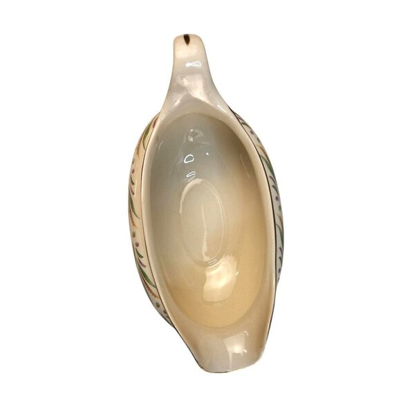 Nautilus Eggshell USA Gravy Boat Pitcher Autumn Floral Design & Gold Trim Vinta - Picture 4 of 6